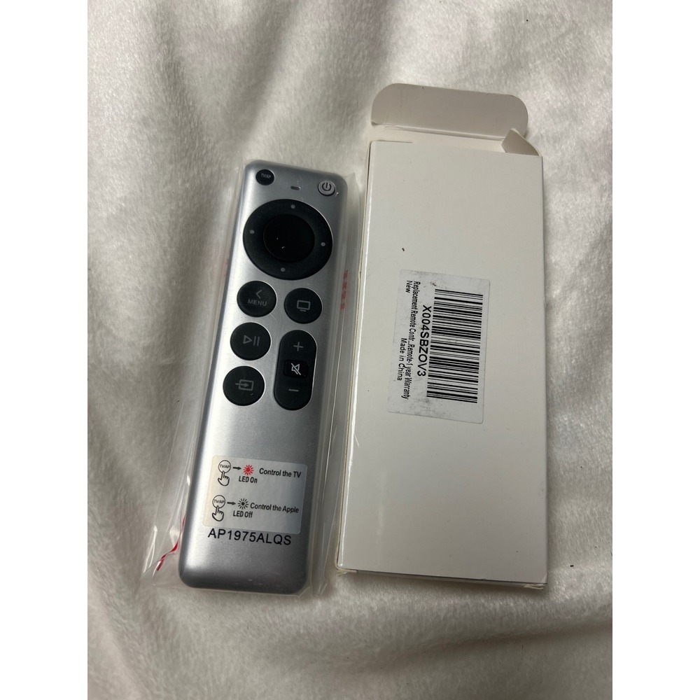 Replacement Remote Control for Apple TV Silver AP1975ALQS with Charging Cable